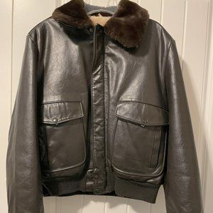 Vintage Aberdeen Men’s Genuine Leather Bomber Jacket Size 46